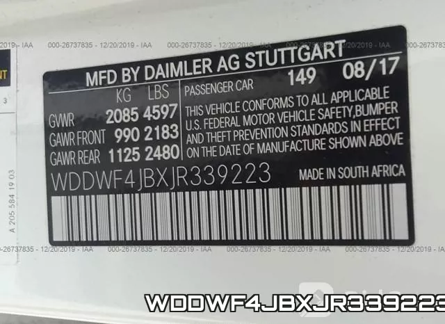 WDDWF4JBXJR339223 фото 10