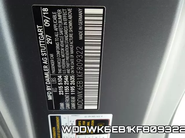 WDDWK6EB1KF809322 фото 2