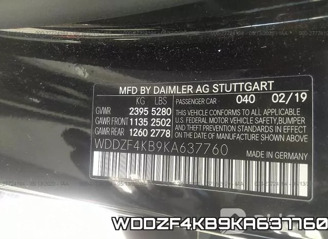 WDDZF4KB9KA637760 фото 10
