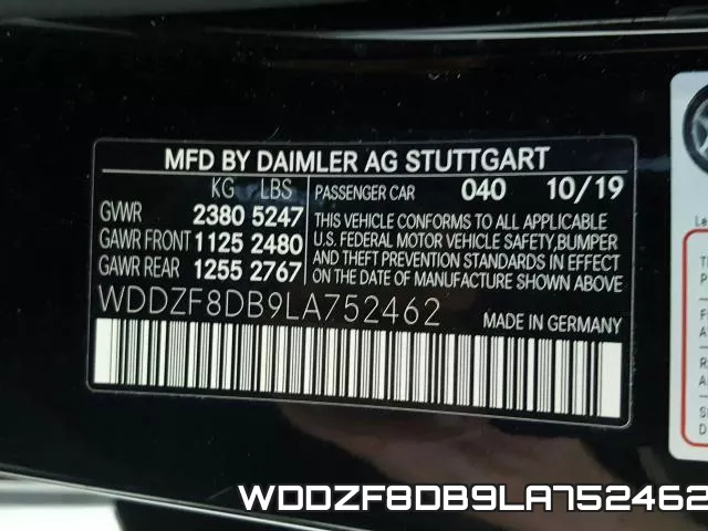 WDDZF8DB9LA752462 фото 2