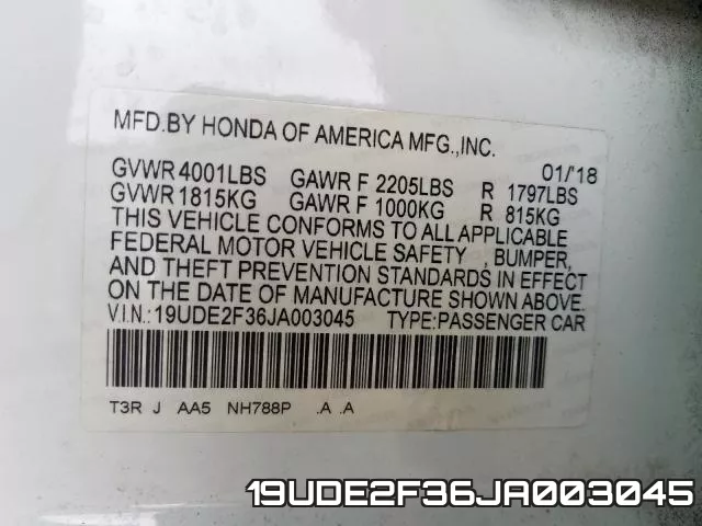 19UDE2F36JA003045 фото 2