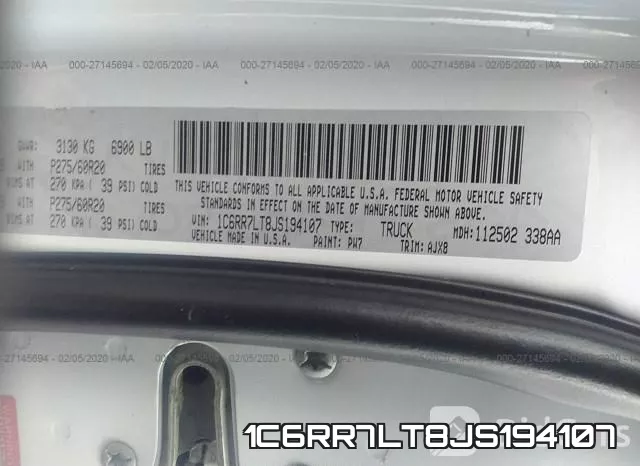1C6RR7LT8JS194107 фото 10