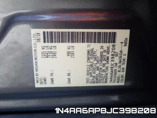 1N4AA6AP8JC398208 фото 2