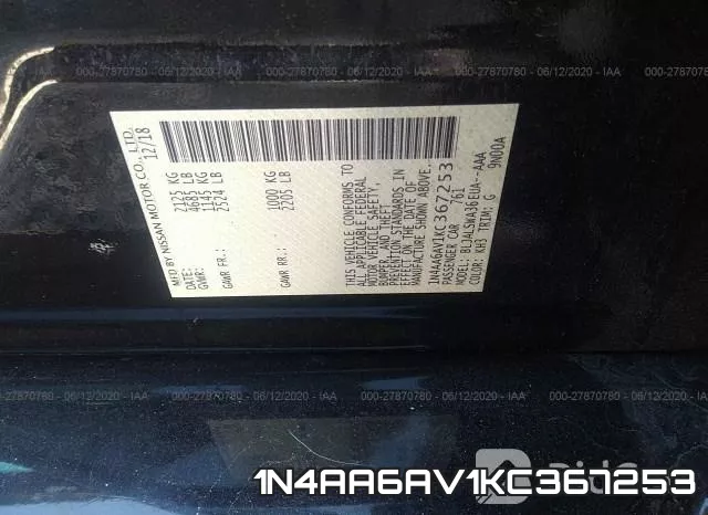 1N4AA6AV1KC367253 фото 10