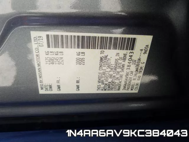 1N4AA6AV9KC384043 фото 2