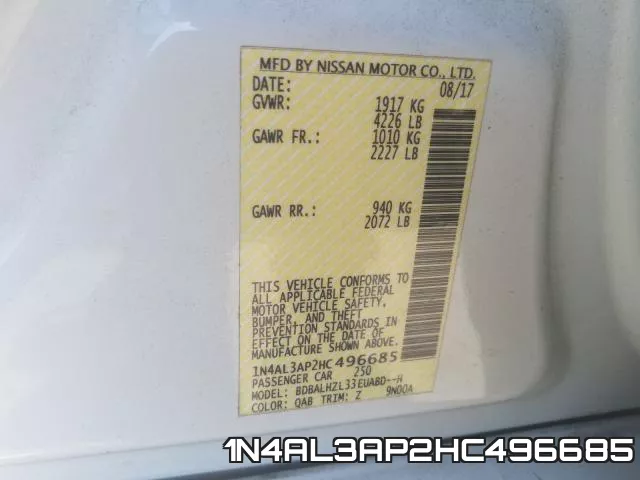 1N4AL3AP2HC496685 фото 2