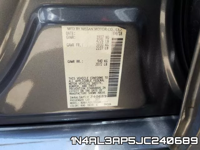 1N4AL3AP5JC240689 фото 2
