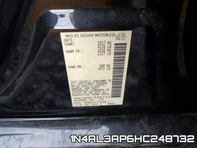 1N4AL3AP6HC248732 фото 2