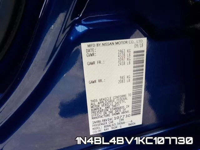 1N4BL4BV1KC107730 фото 2