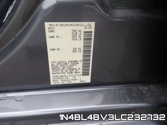1N4BL4BV3LC232732 фото 2