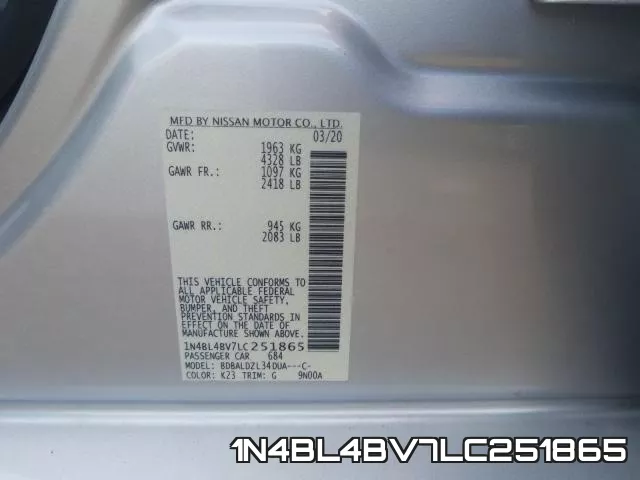 1N4BL4BV7LC251865 фото 2