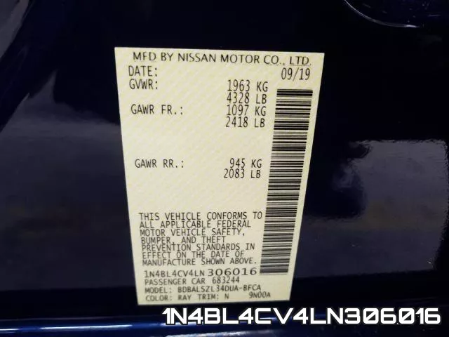 1N4BL4CV4LN306016 фото 2