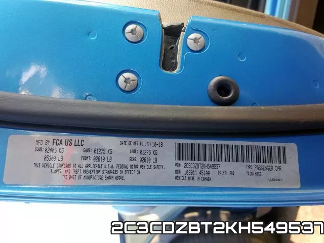 2C3CDZBT2KH549537 фото 2