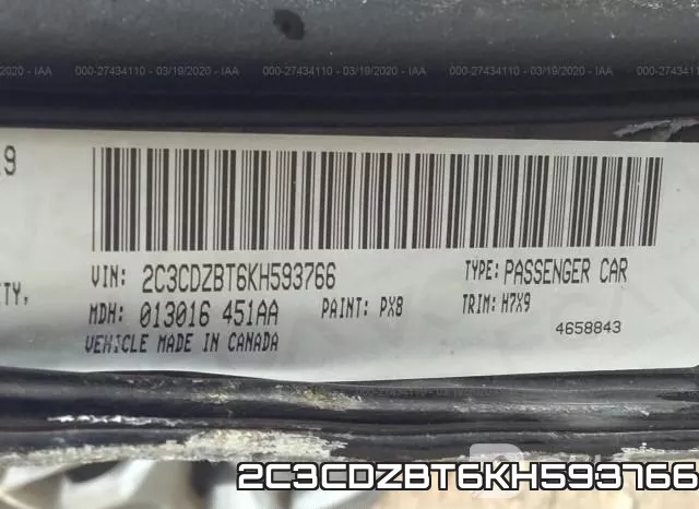 2C3CDZBT6KH593766 фото 9