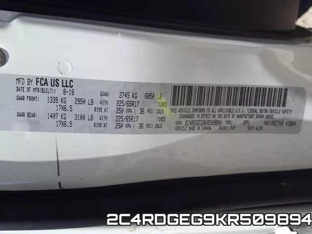 2C4RDGEG9KR509894 фото 2