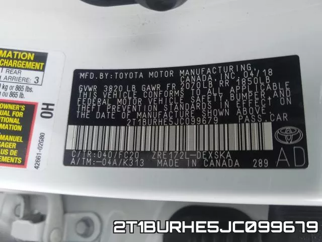 2T1BURHE5JC099679 фото 2