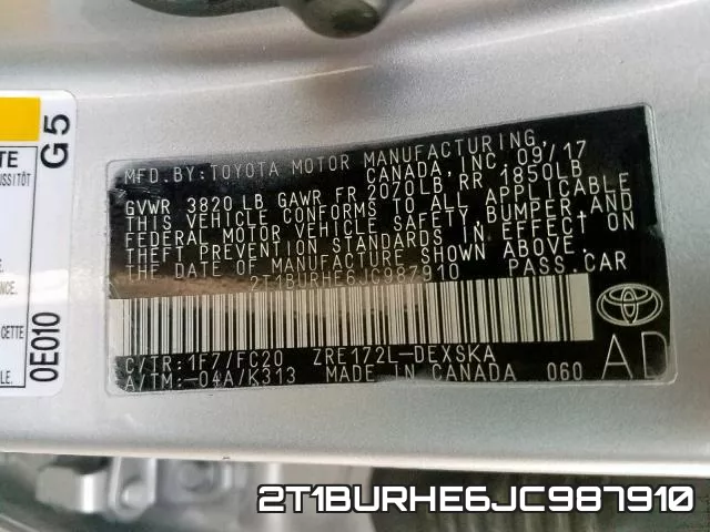 2T1BURHE6JC987910 фото 2