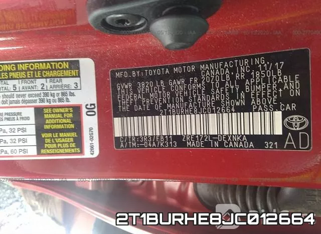 2T1BURHE8JC012664 фото 10