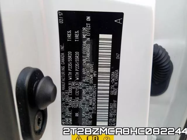 2T2BZMCA8HC082244 фото 2