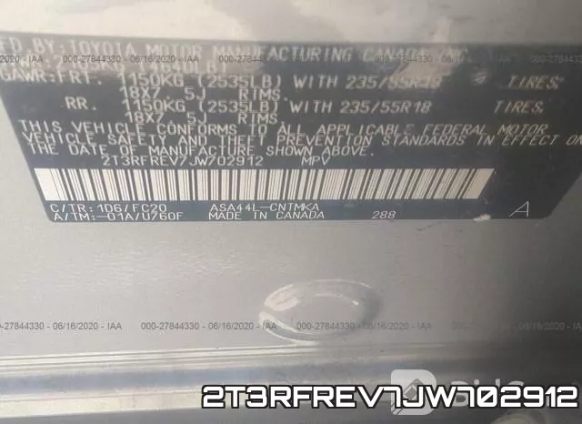 2T3RFREV7JW702912 фото 10