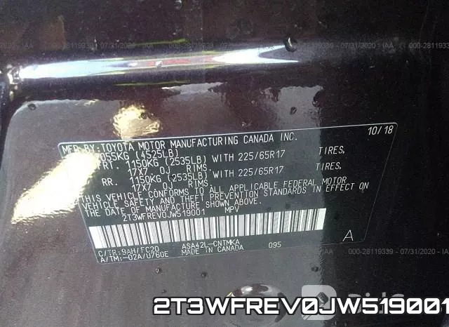 2T3WFREV0JW519001 фото 10