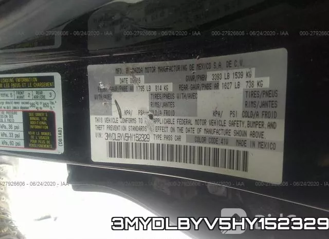 3MYDLBYV5HY152329 фото 10