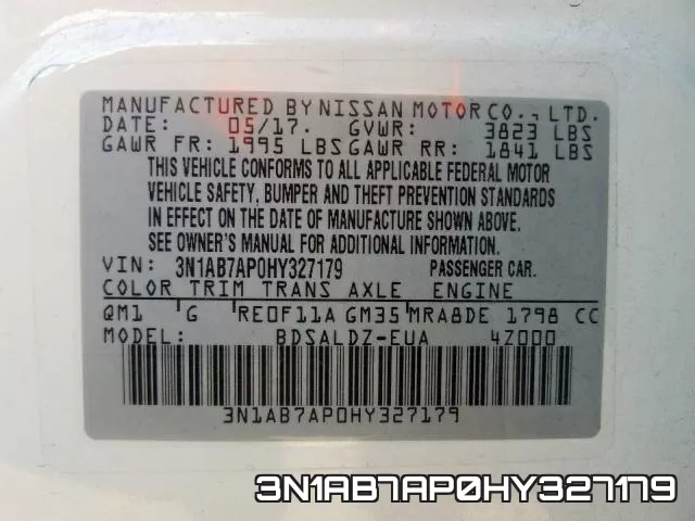 3N1AB7AP0HY327179 фото 2