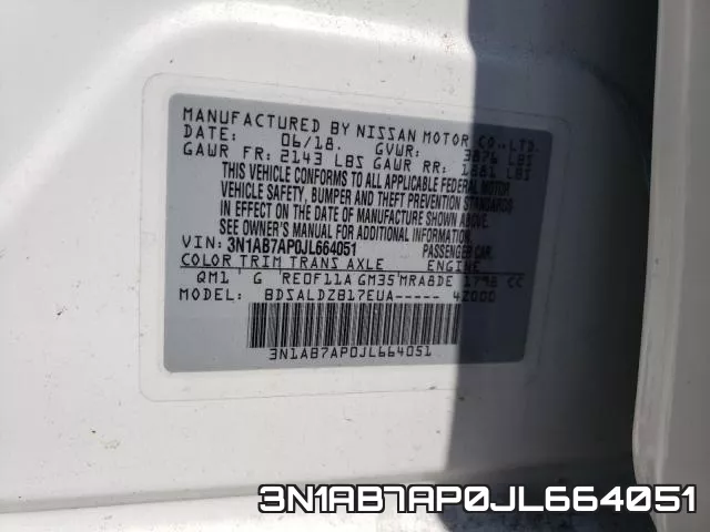 3N1AB7AP0JL664051 фото 2