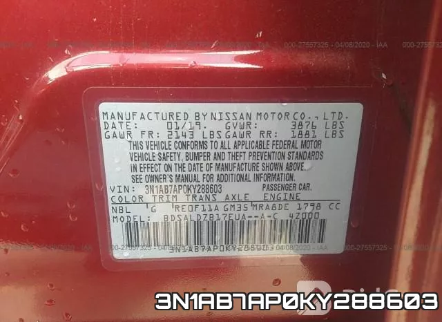 3N1AB7AP0KY288603 фото 10