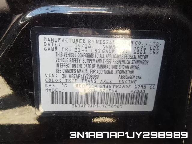 3N1AB7AP1JY298989 фото 2