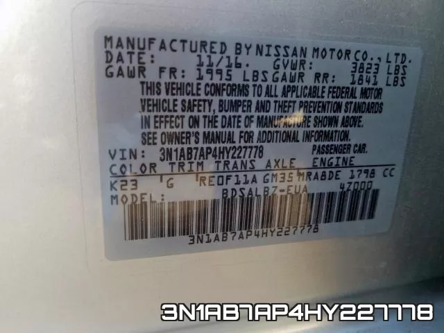 3N1AB7AP4HY227778 фото 2