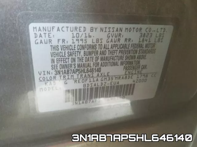 3N1AB7AP5HL646140 фото 2