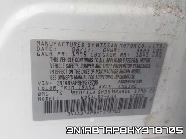 3N1AB7AP8HY378705 фото 2