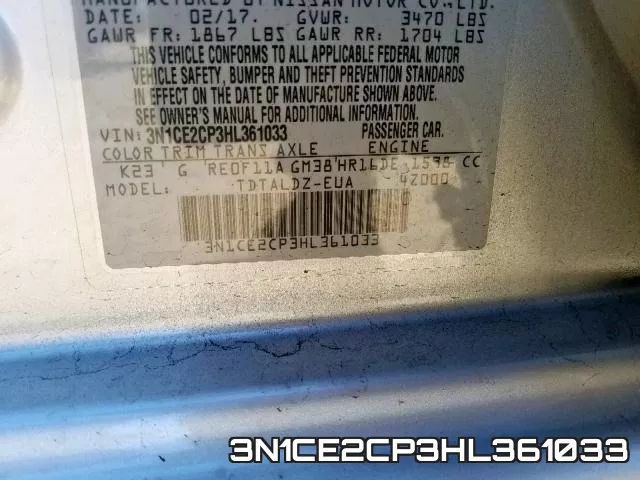 3N1CE2CP3HL361033 фото 2