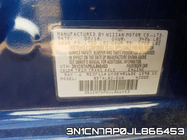 3N1CN7AP0JL866453 фото 2