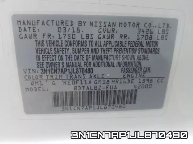 3N1CN7AP1JL870480 фото 2