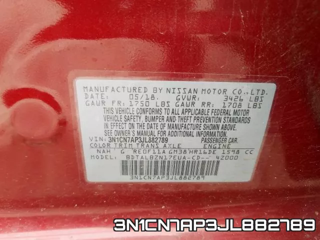 3N1CN7AP3JL882789 фото 2