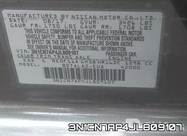 3N1CN7AP4JL809107 фото 10