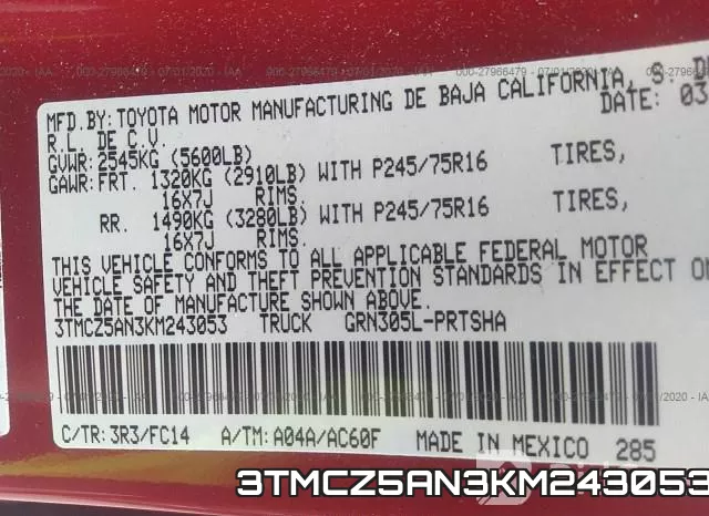 3TMCZ5AN3KM243053 фото 10