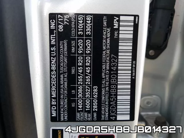 4JGDA5HB8JB014327 фото 2