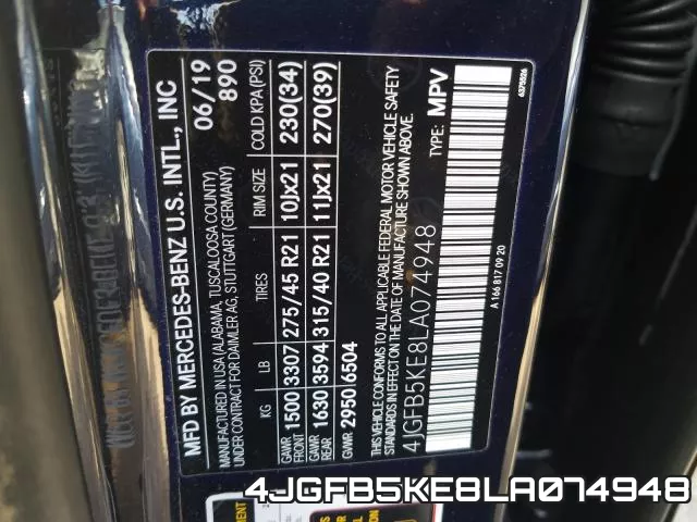 4JGFB5KE8LA074948 фото 2