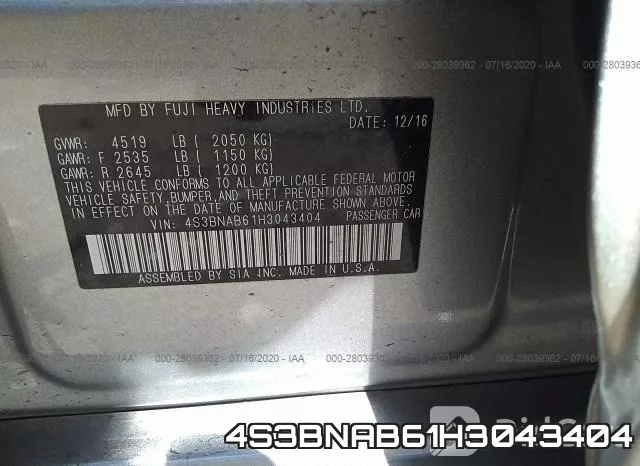 4S3BNAB61H3043404 фото 10
