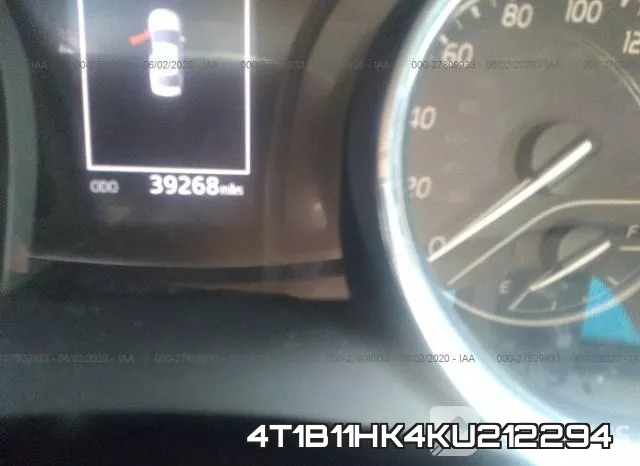 4T1B11HK4KU212294 фото 8