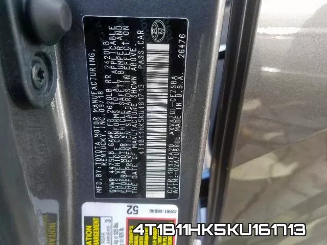 4T1B11HK5KU161713 фото 2