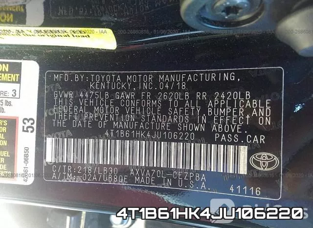 4T1B61HK4JU106220 фото 10