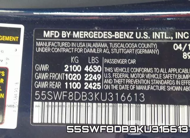 55SWF8DB3KU316613 фото 10