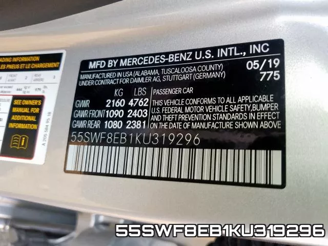 55SWF8EB1KU319296 фото 2