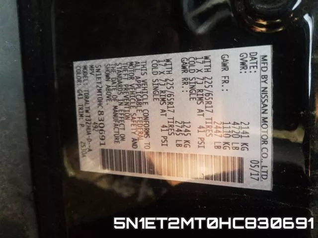 5N1ET2MT0HC830691 фото 2