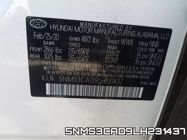 5NMS3CAD9LH231437 фото 2
