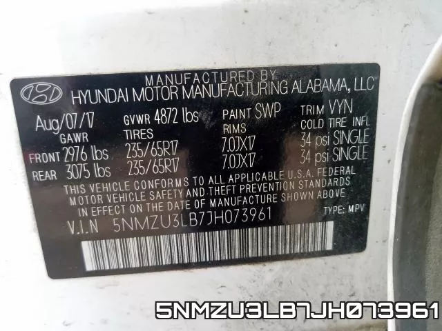 5NMZU3LB7JH073961 фото 2